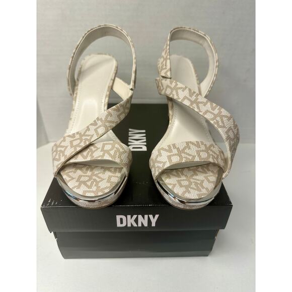 DKNY Women's Diva Asymmetrical Slingback Stiletto Sandals Heels Hemp Size 7.5 - Picture 11 of 11